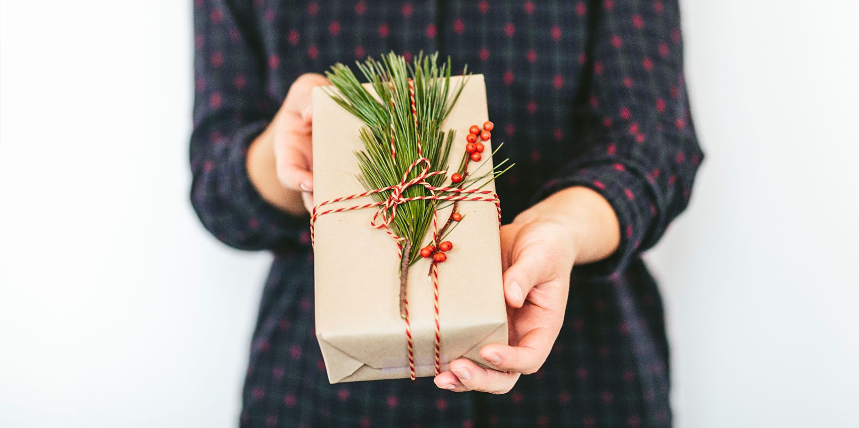 holding wrapped package