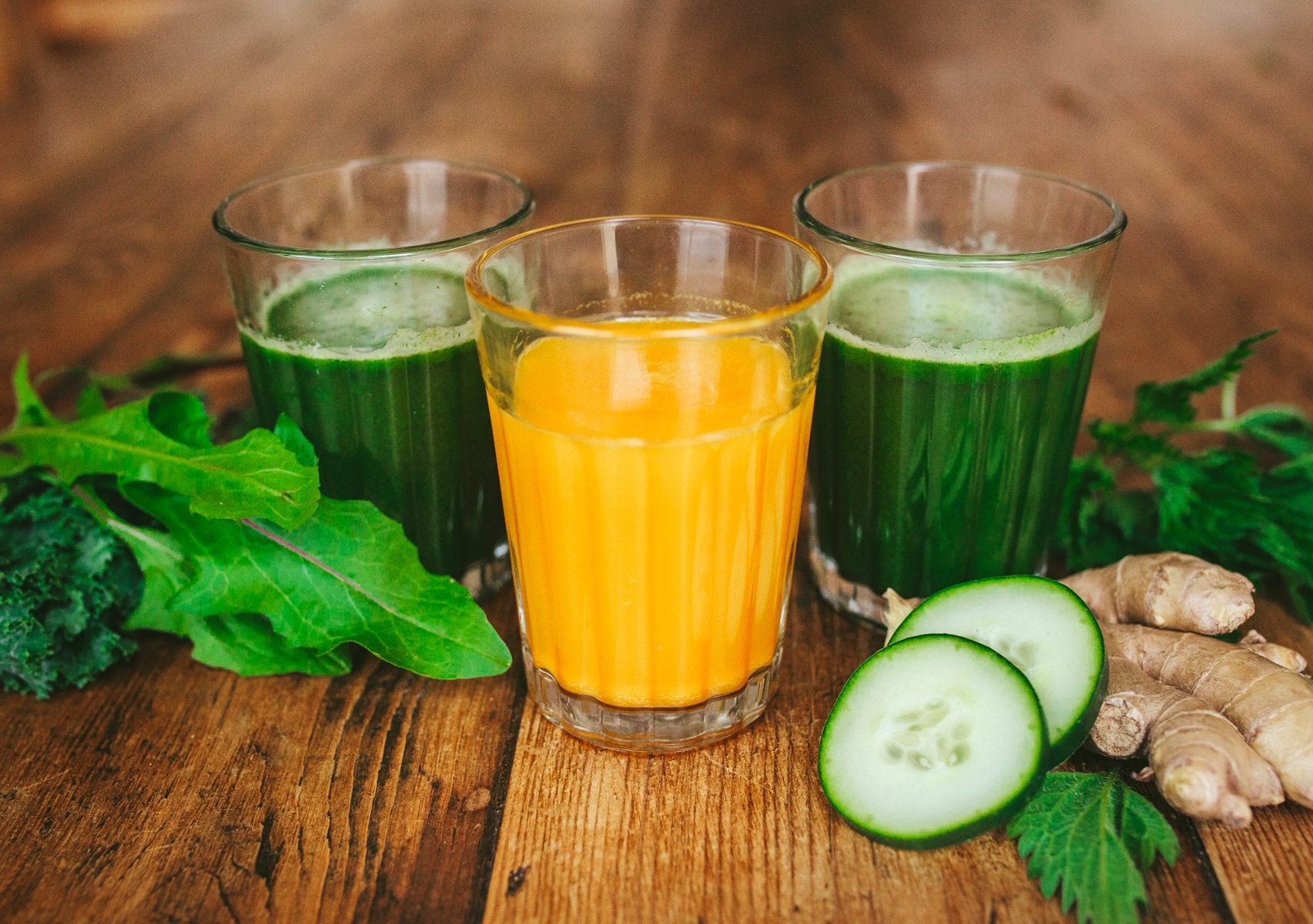 glasses of herbal juices